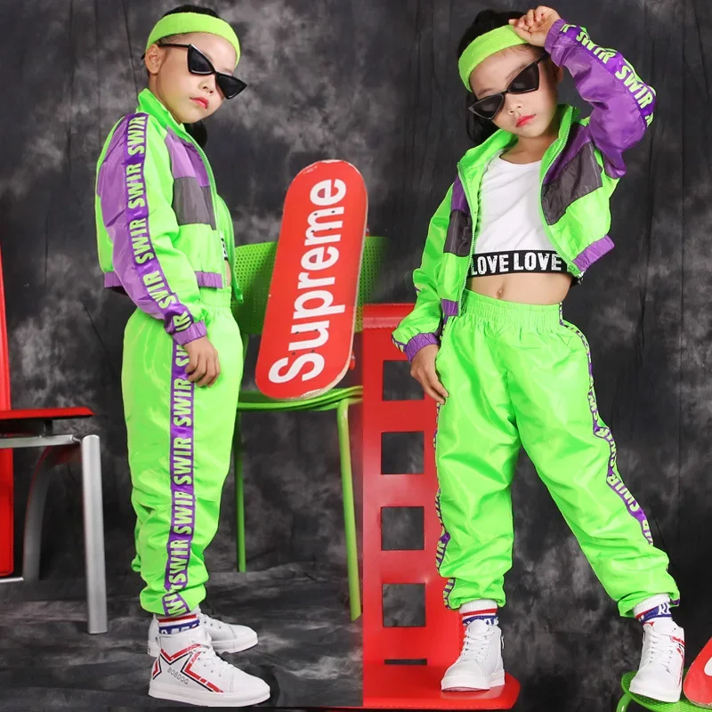 Girls' jazz dance costumes, children's street dance hip-hop sets, girls' fashion shows, crop tops, fluorescent clothing
Girls' jazz dance costumes, children's street dance hip-hop sets, girls' fashion shows, crop tops, fluorescent clothing