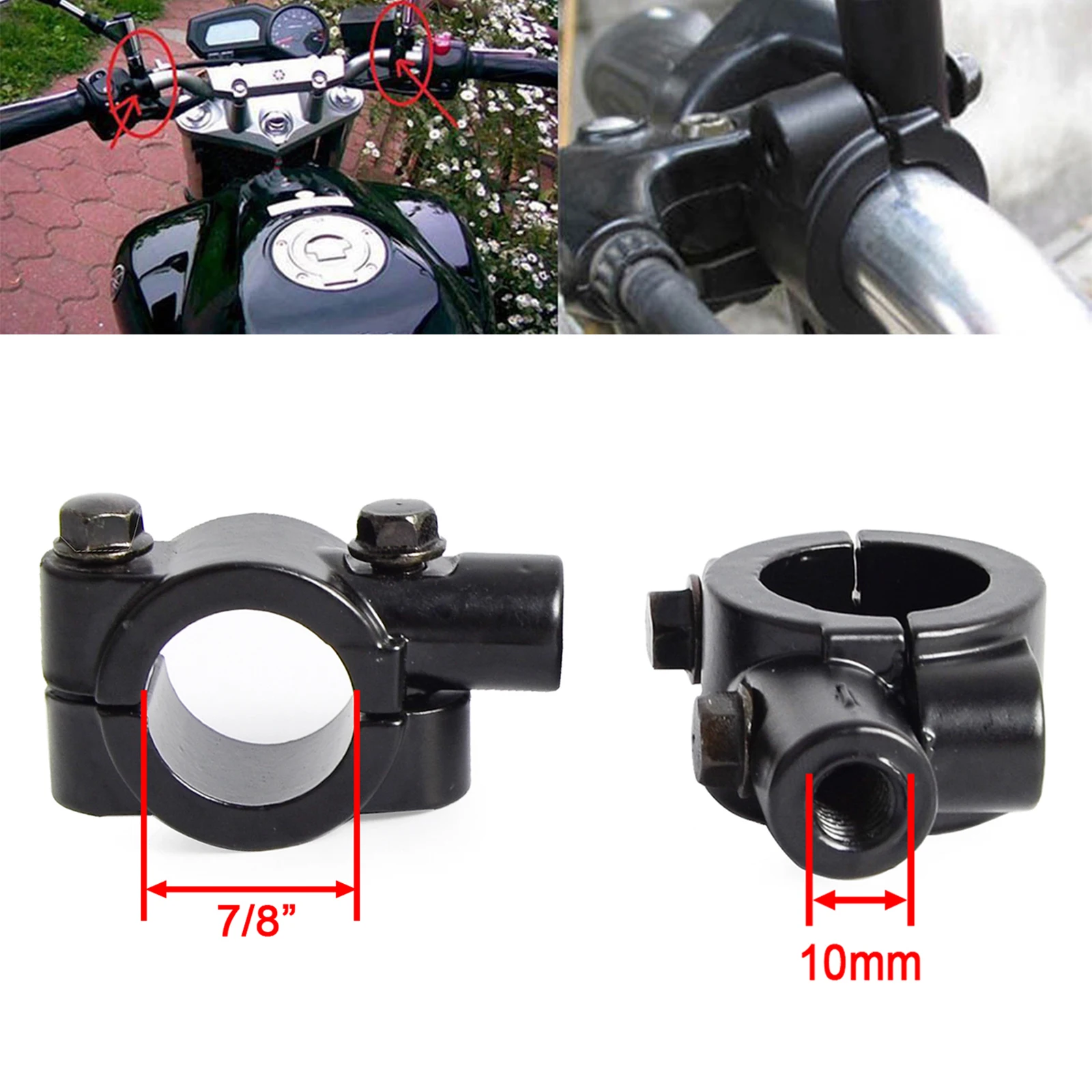 7/8" 10MM ATV Motorcycle Mirror Mount Holder Bike Handle Bar Clamp Adaptor for KTM Honda Yamaha Suzuki Quad Scooter Accessories
7/8" 10MM ATV Motorcycle Mirror Mount Holder Bike Handle Bar Clamp Adaptor for KTM Honda Yamaha Suzuki Quad Scooter Accessories