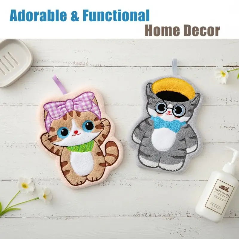 1Set Cute Cat Design Hanging Towel, Soft Absorbent Hand Towel for Kitchen & Bathroom, Cartoon Towels for Kids
1Set Cute Cat Design Hanging Towel, Soft Absorbent Hand Towel for Kitchen & Bathroom, Cartoon Towels for Kids
