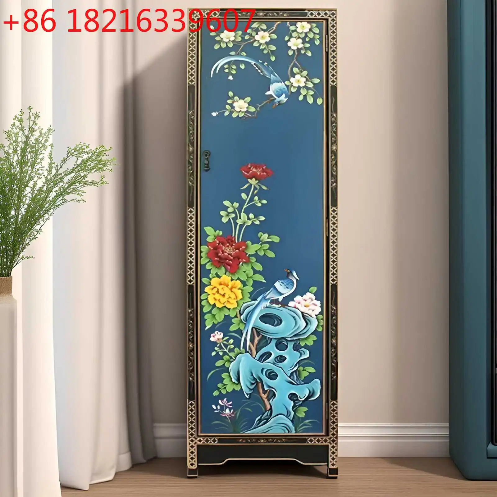 New Chinese-style solid wood single-door household bedroom vertical cabinet decorative storage high cabinet painted furniture
New Chinese-style solid wood single-door household bedroom vertical cabinet decorative storage high cabinet painted furniture