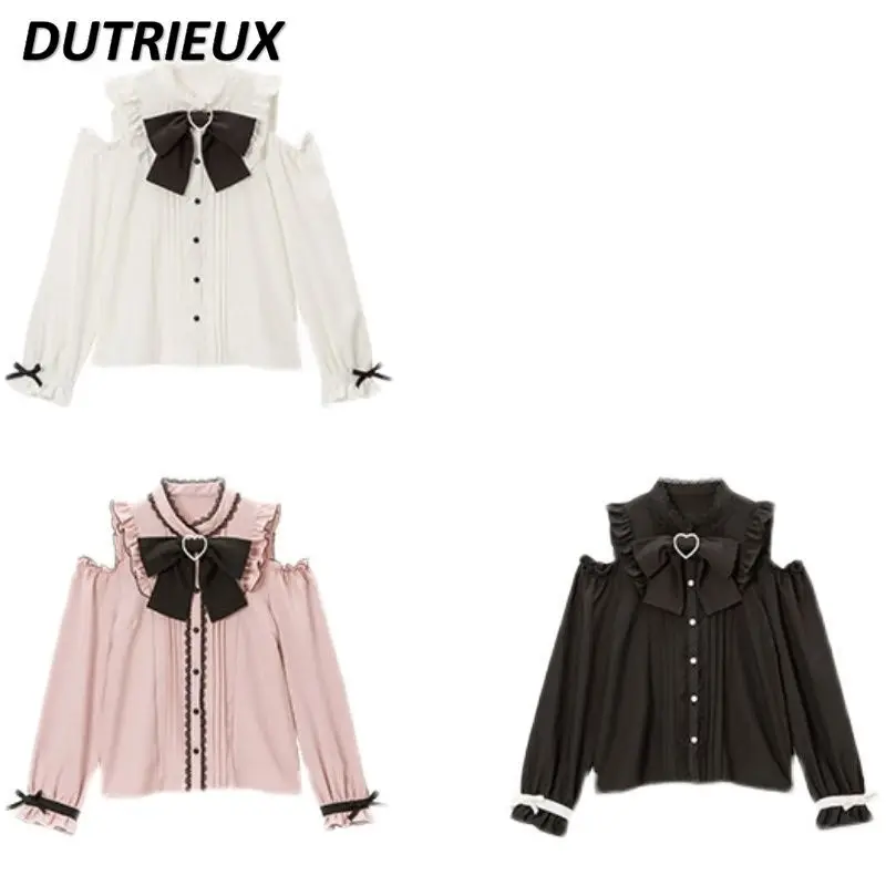Japanese Lolita Shirt Women Blouse Women Autumn Sweet Sexy Off-Shoulder Top Kawaii Sweet Cute Bow Long Sleeve Blusa for Students
Japanese Lolita Shirt Women Blouse Women Autumn Sweet Sexy Off-Shoulder Top Kawaii Sweet Cute Bow Long Sleeve Blusa for Students