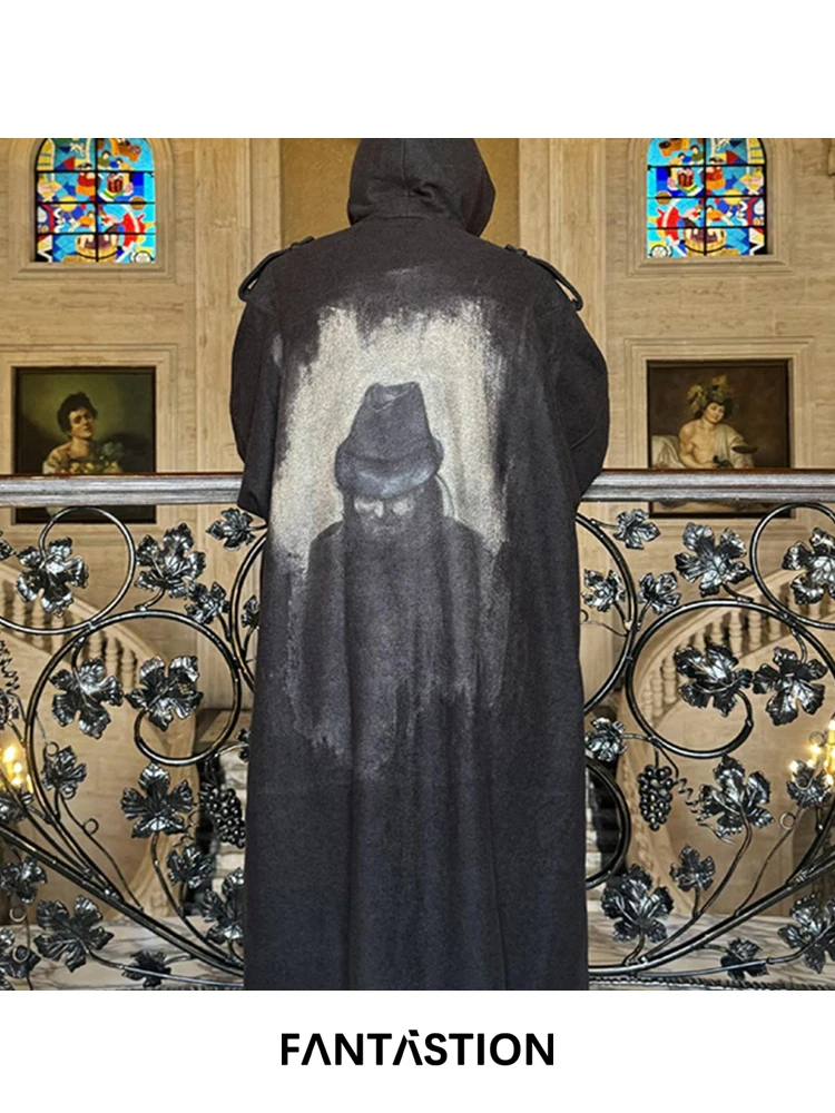 FANTASTION Original design mysterious old man Printed Pattern oversized hooded Woolen wool blends Casual coat overcoat jackets
FANTASTION Original design mysterious old man Printed Pattern oversized hooded Woolen wool blends Casual coat overcoat jackets