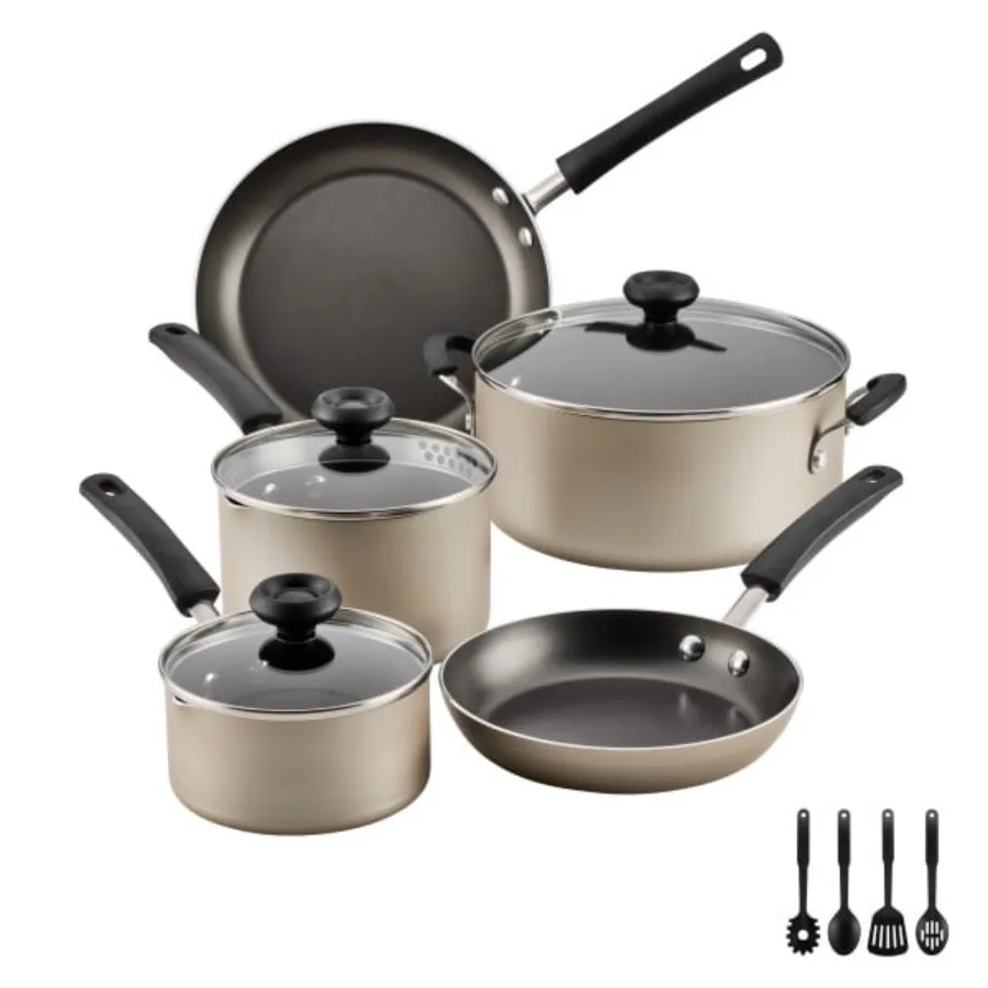 Easy Clean 12-Piece Nonstick Cookware Set with Cooking Tools Dishwasher Safe Perfect for Everyday Cooking Tasks
Easy Clean 12-Piece Nonstick Cookware Set with Cooking Tools Dishwasher Safe Perfect for Everyday Cooking Tasks