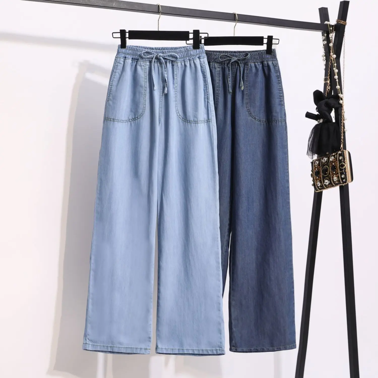 Summer Thin Denim Pants For Women Solid Color Casual Loose Wide Leg Jeans Simple Soft Straight Trousers Female
Summer Thin Denim Pants For Women Solid Color Casual Loose Wide Leg Jeans Simple Soft Straight Trousers Female