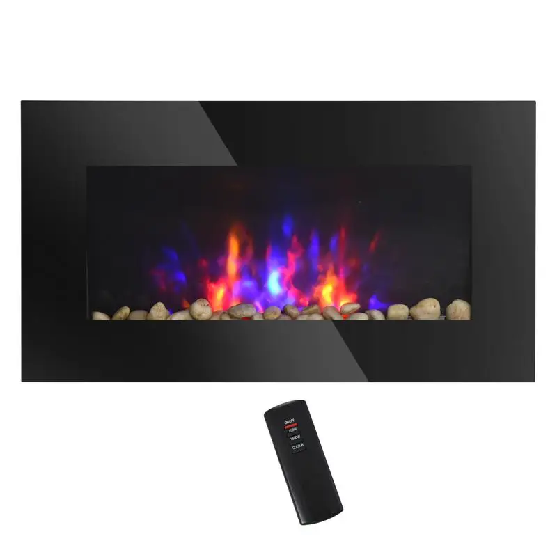 28.5" Electric Wall-Mounted Fireplace, 1500W, Flame Effect, 7 Color Background Light, Black Design
28.5" Electric Wall-Mounted Fireplace, 1500W, Flame Effect, 7 Color Background Light, Black Design