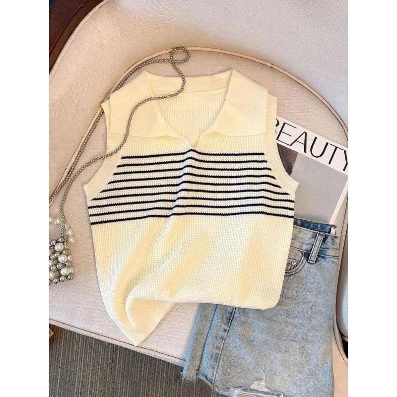 Striped Knit Vest Women's Ultra-Thin Sweater Fleece Sleeve J 85984 Cross-Border Outerwear Winter Season Fashion Ladies' Vest
Striped Knit Vest Women's Ultra-Thin Sweater Fleece Sleeve J 85984 Cross-Border Outerwear Winter Season Fashion Ladies' Vest