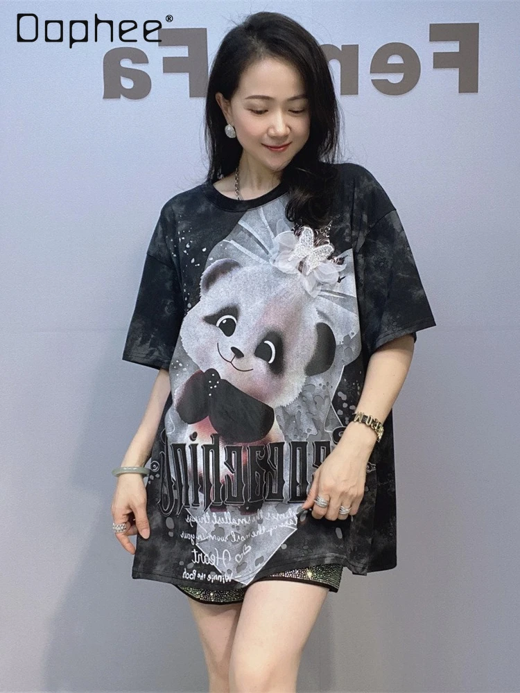 Trendy Brand Short-sleeved Large Version Crew Neck T-shirt Women's Summer Cotton Tie-dye Casual Creative Half-sleeved Top
Trendy Brand Short-sleeved Large Version Crew Neck T-shirt Women's Summer Cotton Tie-dye Casual Creative Half-sleeved Top