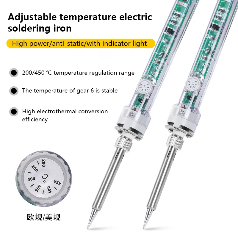 Adjustable Temperature 60W Internal Heating Soldering Tools Electronic Soldering Iron for Soldering Welding Equipment 110V/220V
Adjustable Temperature 60W Internal Heating Soldering Tools Electronic Soldering Iron for Soldering Welding Equipment 110V/220V