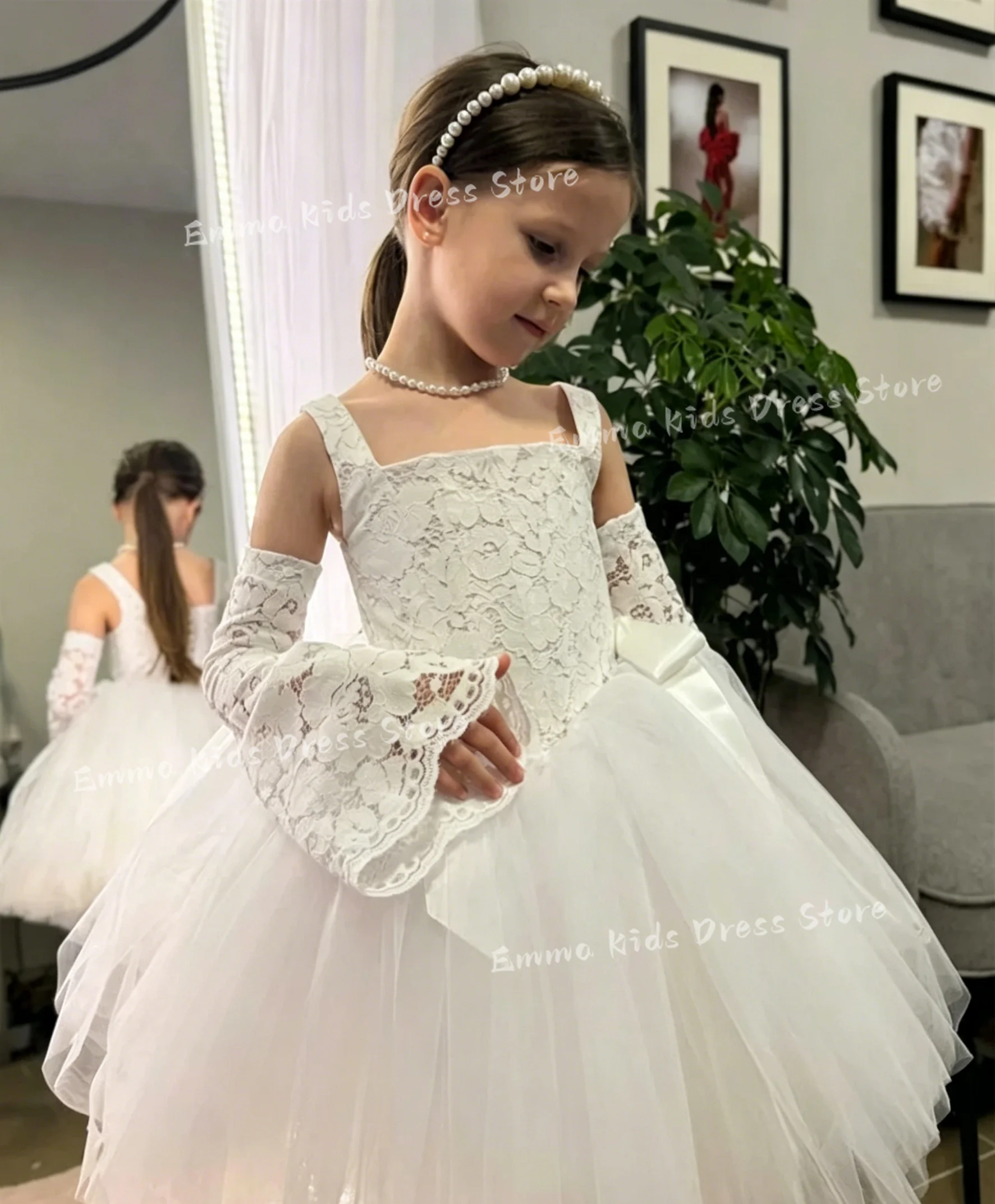 Princess Flower Girl Dresses for Lace Square Collar Tulle Kids Birthday Gowns First Wedding Communion Gowns Customized
Princess Flower Girl Dresses for Lace Square Collar Tulle Kids Birthday Gowns First Wedding Communion Gowns Customized