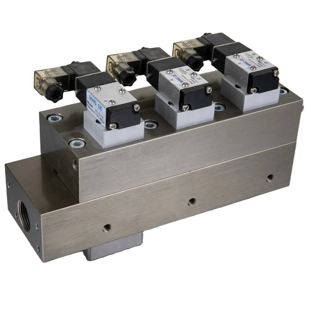 MGPC Plastic Bottle Blowing Solenoid Valve Unit Adjustable Blowing Valve Block Solenoid Valve Manifold HPCV-03 HPCV-03-A
MGPC Plastic Bottle Blowing Solenoid Valve Unit Adjustable Blowing Valve Block Solenoid Valve Manifold HPCV-03 HPCV-03-A