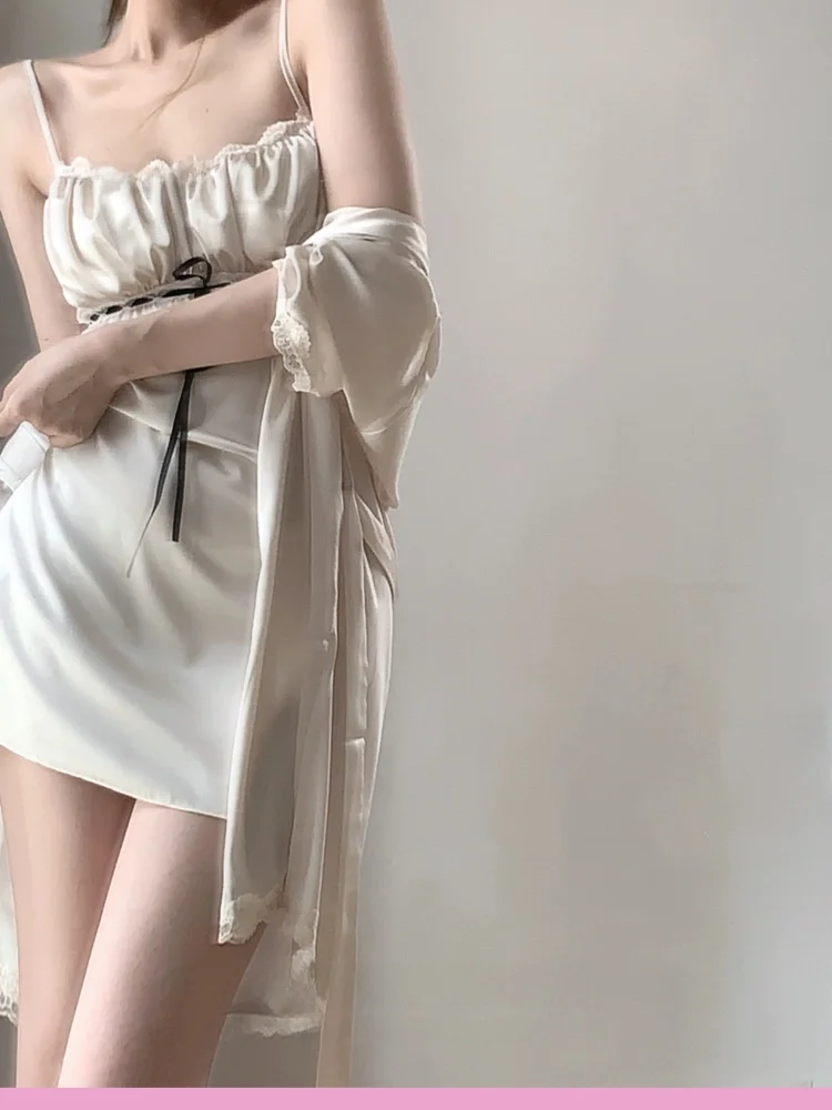 Sexy Lace Nightgown with Chest Pad Satin Slip Dr Home Clothes Gentle Pure Desire Strap Nightwear ort Skirt Gown
Sexy Lace Nightgown with Chest Pad Satin Slip Dr Home Clothes Gentle Pure Desire Strap Nightwear ort Skirt Gown