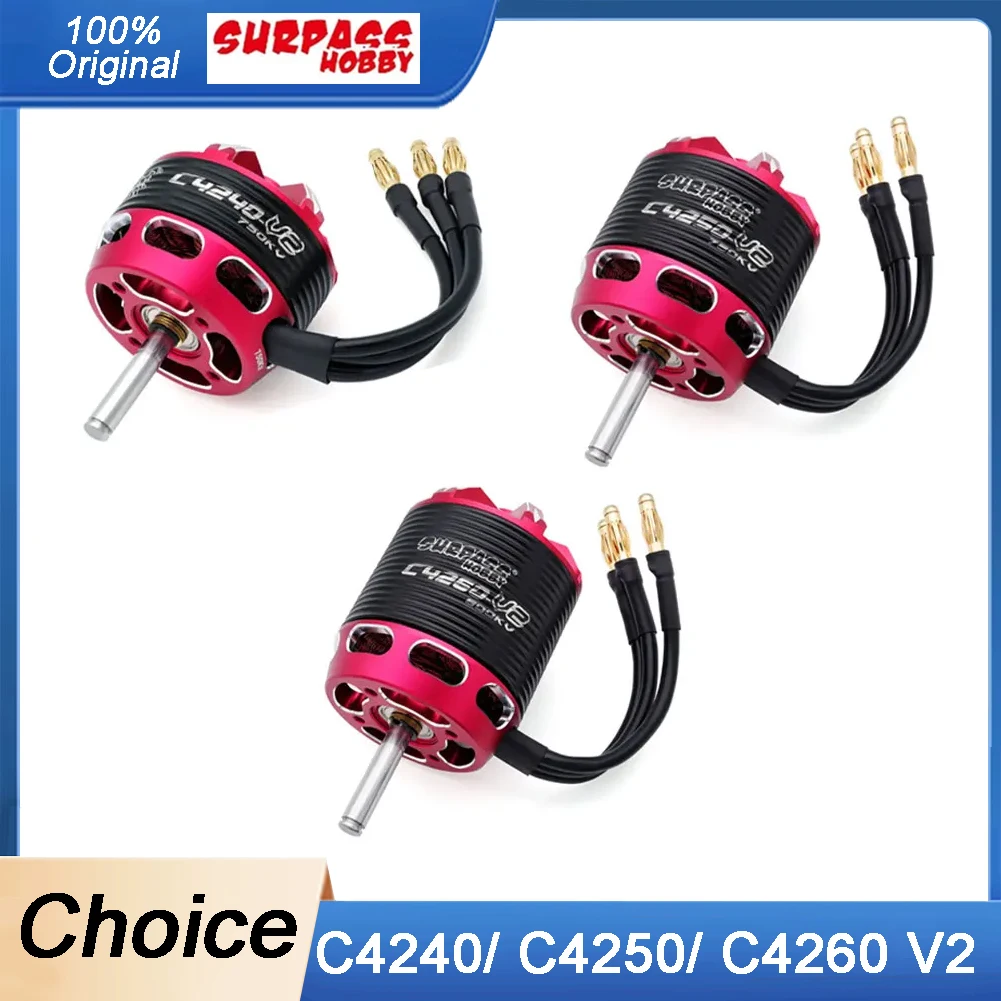 Surpass Hobby C4240/C4250/C4260 V2 14-полюсный бесщеточный двигатель Outrunner с высоким крутящим моментом для модели самолета с неподвижным крылом 
Surpass Hobby C4240/C4250/C4260 V2 14-полюсный бесщеточный двигатель Outrunner с высоким крутящим моментом для модели самолета с неподвижным крылом
