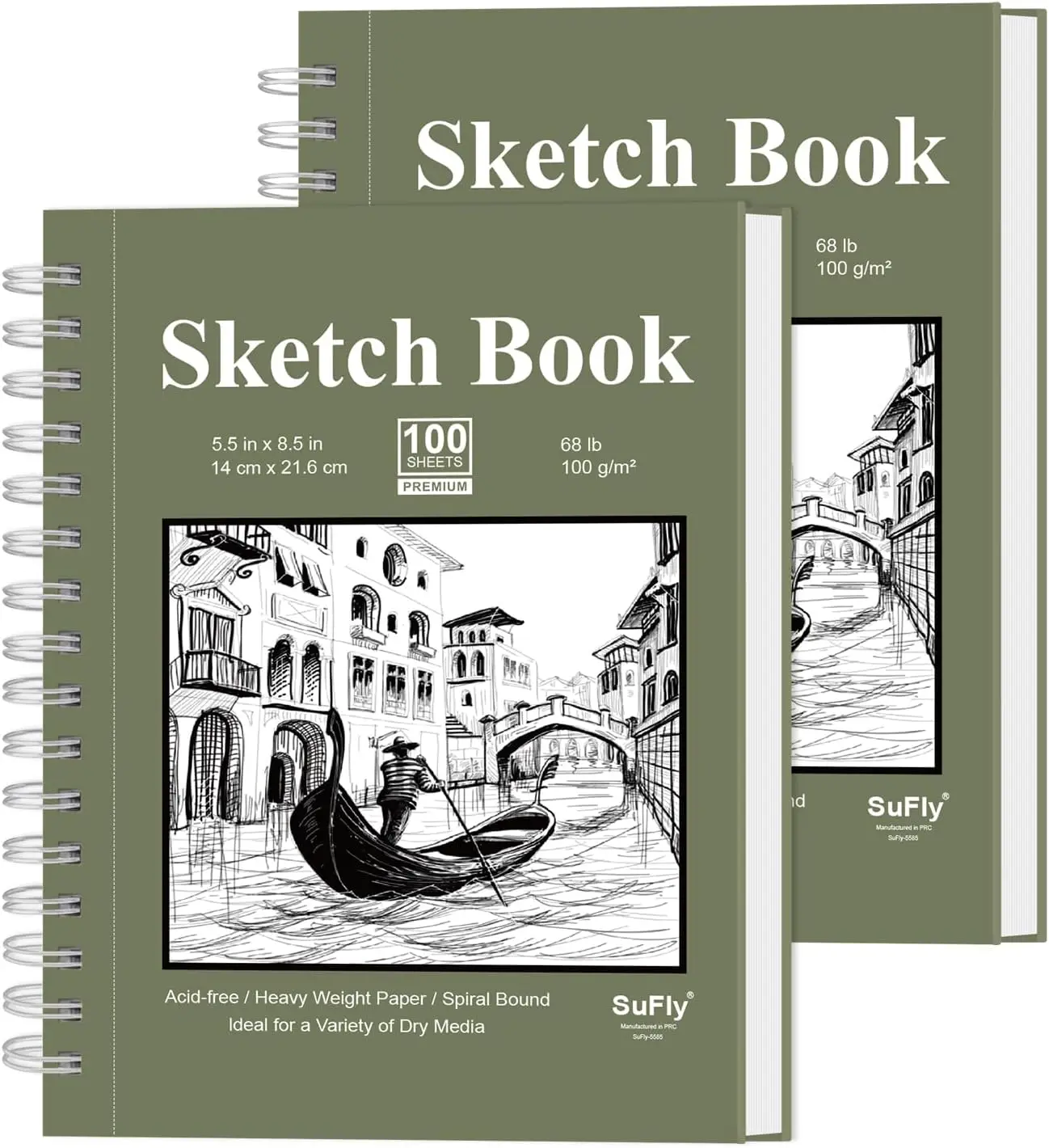 Small Sketch Book 5.5"x8.5" 2-Pack with Spiral Binding, 200 Sheets of 100gsm Drawing Paper for Adults & Kids
Small Sketch Book 5.5"x8.5" 2-Pack with Spiral Binding, 200 Sheets of 100gsm Drawing Paper for Adults & Kids
