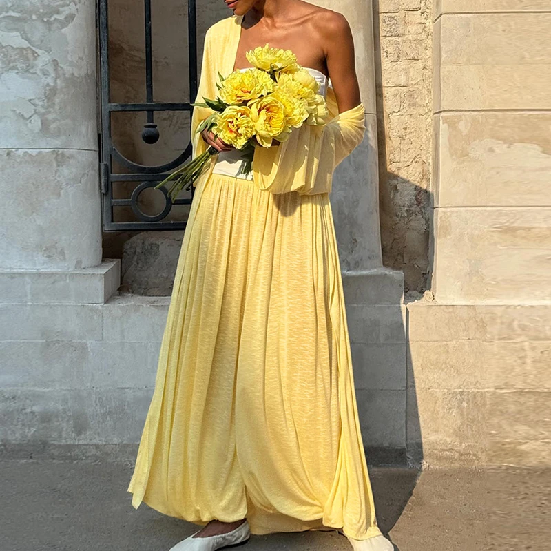 Женский повседневный свободный пижамный комплект, элегантный длинный кардиган с длинным брючным костюмом, модные уличные однотонные брюки-фонарики, наряды 
Женский повседневный свободный пижамный комплект, элегантный длинный кардиган с длинным брючным костюмом, модные уличные однотонные брюки-фонарики, наряды