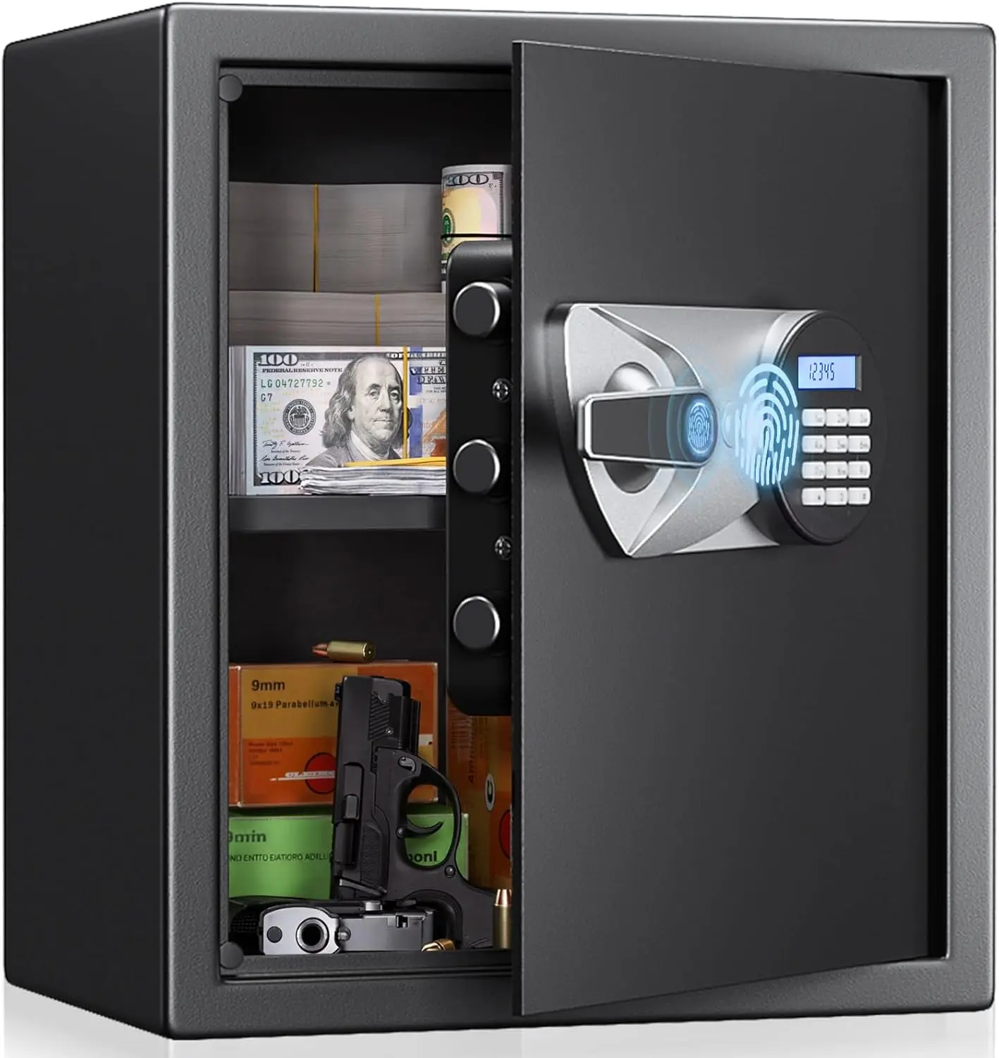 Биометрический сейф для пистолета, 1,8 кубических футов, домашний сейф, быстрый доступ, защитный замок для отпечатков пальцев, сейф для денег, огнестрельного оружия, ценные вещи с двойным управлением
Биометрический сейф для пистолета, 1,8 кубических футов, домашний сейф, быстрый доступ, защитный замок для отпечатков пальцев, сейф для денег, огнестрельного оружия, ценные вещи с двойным управлением
