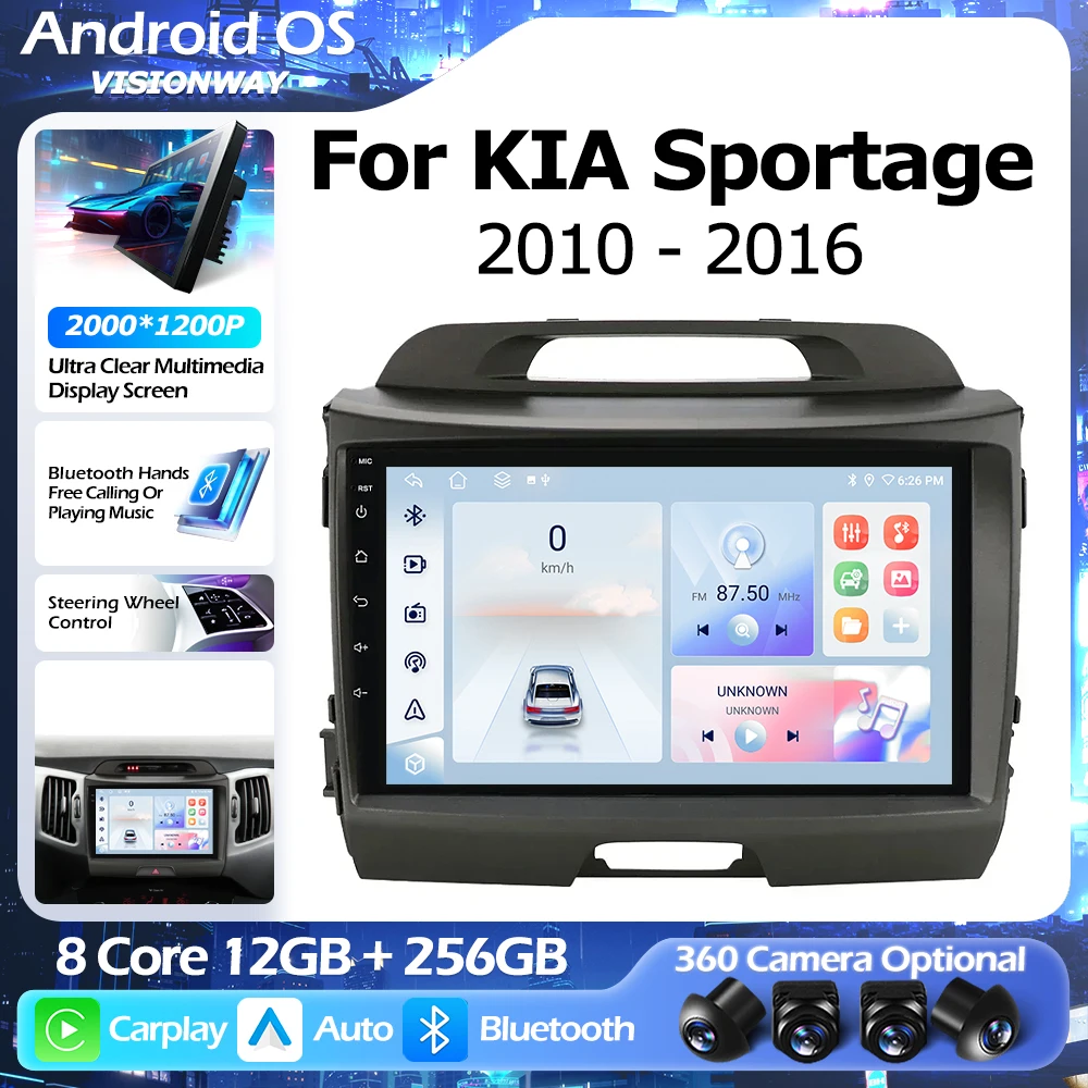 Android 16 For KIA Sportage 3 2010-2016 GPS Navigation Multimedia Player Bluetooth Wireless CarPlay Auto 4G WIFI DSP RDS
Android 16 For KIA Sportage 3 2010-2016 GPS Navigation Multimedia Player Bluetooth Wireless CarPlay Auto 4G WIFI DSP RDS