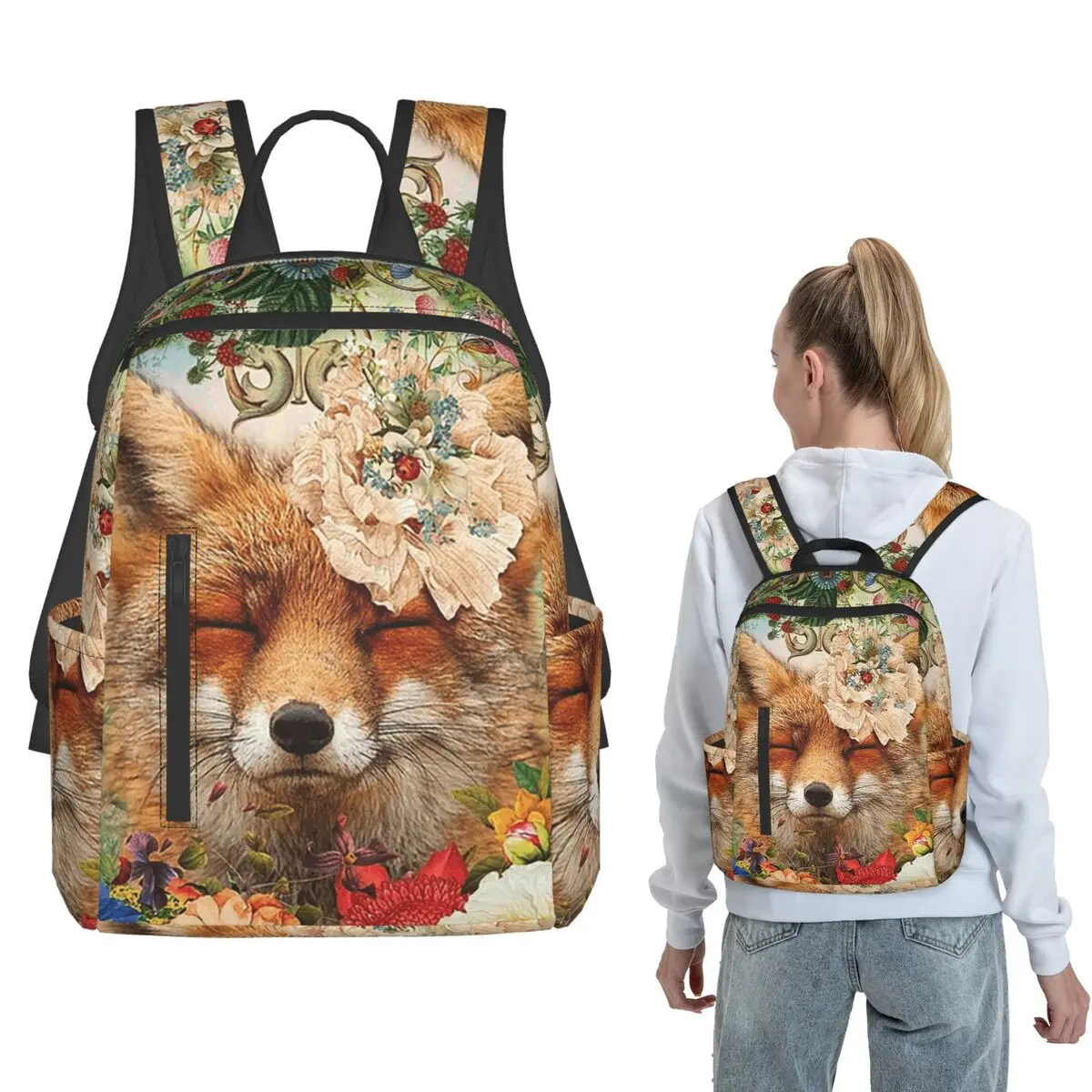 Sleeping Fox In The Flower Backpack Large Capacity Children BookBag School Bag Shoulder Bags for Men Women
Sleeping Fox In The Flower Backpack Large Capacity Children BookBag School Bag Shoulder Bags for Men Women
