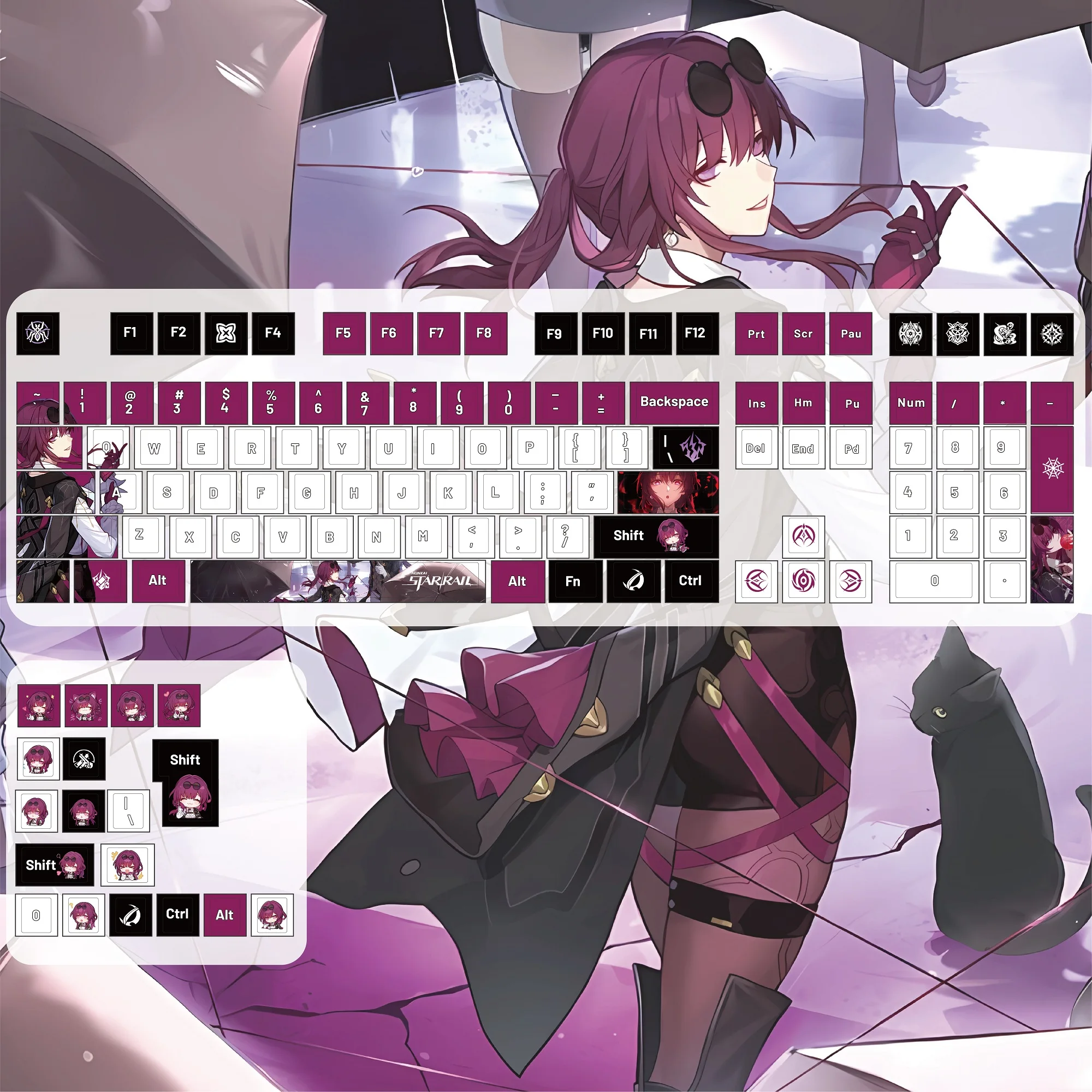 Honkai:Star Rail Kafka Keycaps Cherry Profile Anime PBT Dye Sublimation Keycap Gameing Kafka Mechanical Keyboard Caps
Honkai:Star Rail Kafka Keycaps Cherry Profile Anime PBT Dye Sublimation Keycap Gameing Kafka Mechanical Keyboard Caps