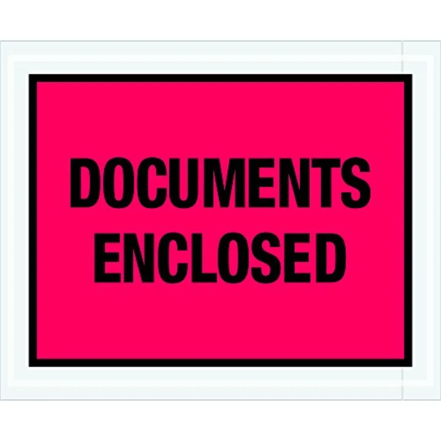 TLPL438 "Documents Enclosed" Envelopes 4 1/2" x 5 1/2" Red Pack of 1000
TLPL438 "Documents Enclosed" Envelopes 4 1/2" x 5 1/2" Red Pack of 1000