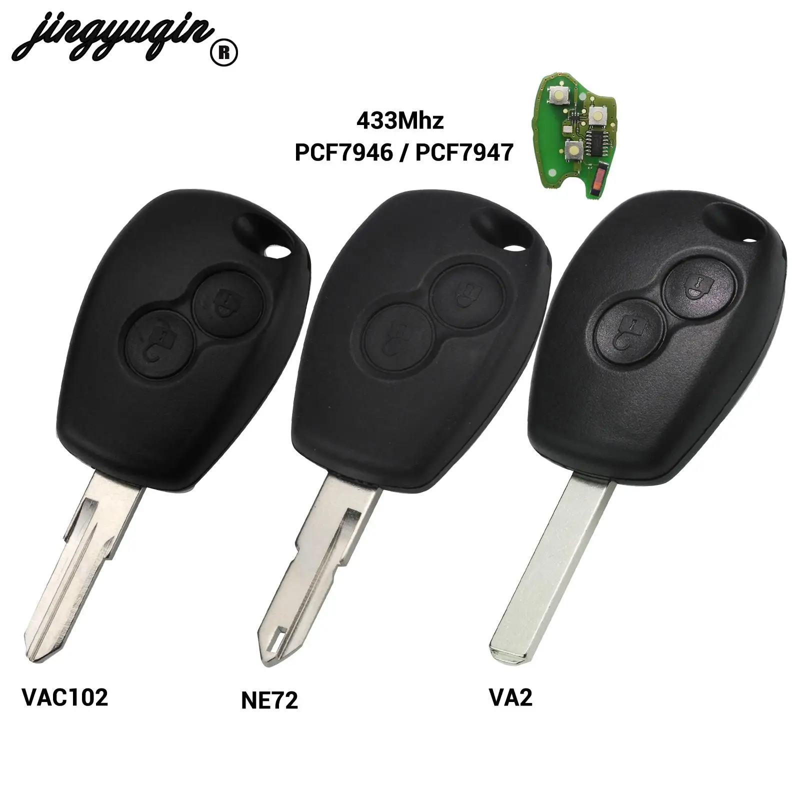 jingyuqin 2B Car Remote Key Fob for Renault Megan Modus Clio Modus Kangoo Logan Sandero Duster PCF7946 PCF7947 433mhz
jingyuqin 2B Car Remote Key Fob for Renault Megan Modus Clio Modus Kangoo Logan Sandero Duster PCF7946 PCF7947 433mhz