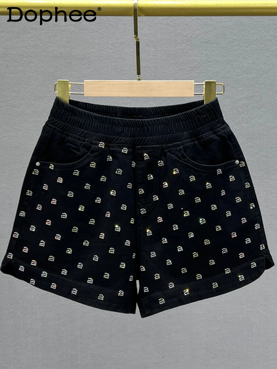 Sweet Candy Color Denim Shorts for Women New Summer Shorts High Waist Loose Slimming Rhinestone Letter Wide Leg Shorts Hot Pants
Sweet Candy Color Denim Shorts for Women New Summer Shorts High Waist Loose Slimming Rhinestone Letter Wide Leg Shorts Hot Pants