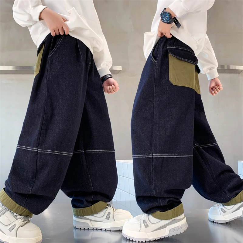 25AW Boys Jeans Kids Casual High Waist Patchwork Denim Pants 4-14Yrs Children's Spring Autumn Wide Leg Trousers Kids Streetwear
25AW Boys Jeans Kids Casual High Waist Patchwork Denim Pants 4-14Yrs Children's Spring Autumn Wide Leg Trousers Kids Streetwear
