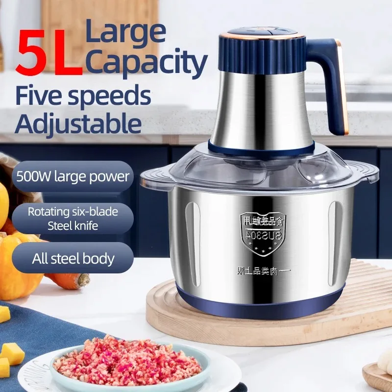 5L Home Electric Stainless Steel Meat Grinder 500W Powerful Vegetable Fruit Food Processor Chopper Slicer Food Grinder
5L Home Electric Stainless Steel Meat Grinder 500W Powerful Vegetable Fruit Food Processor Chopper Slicer Food Grinder