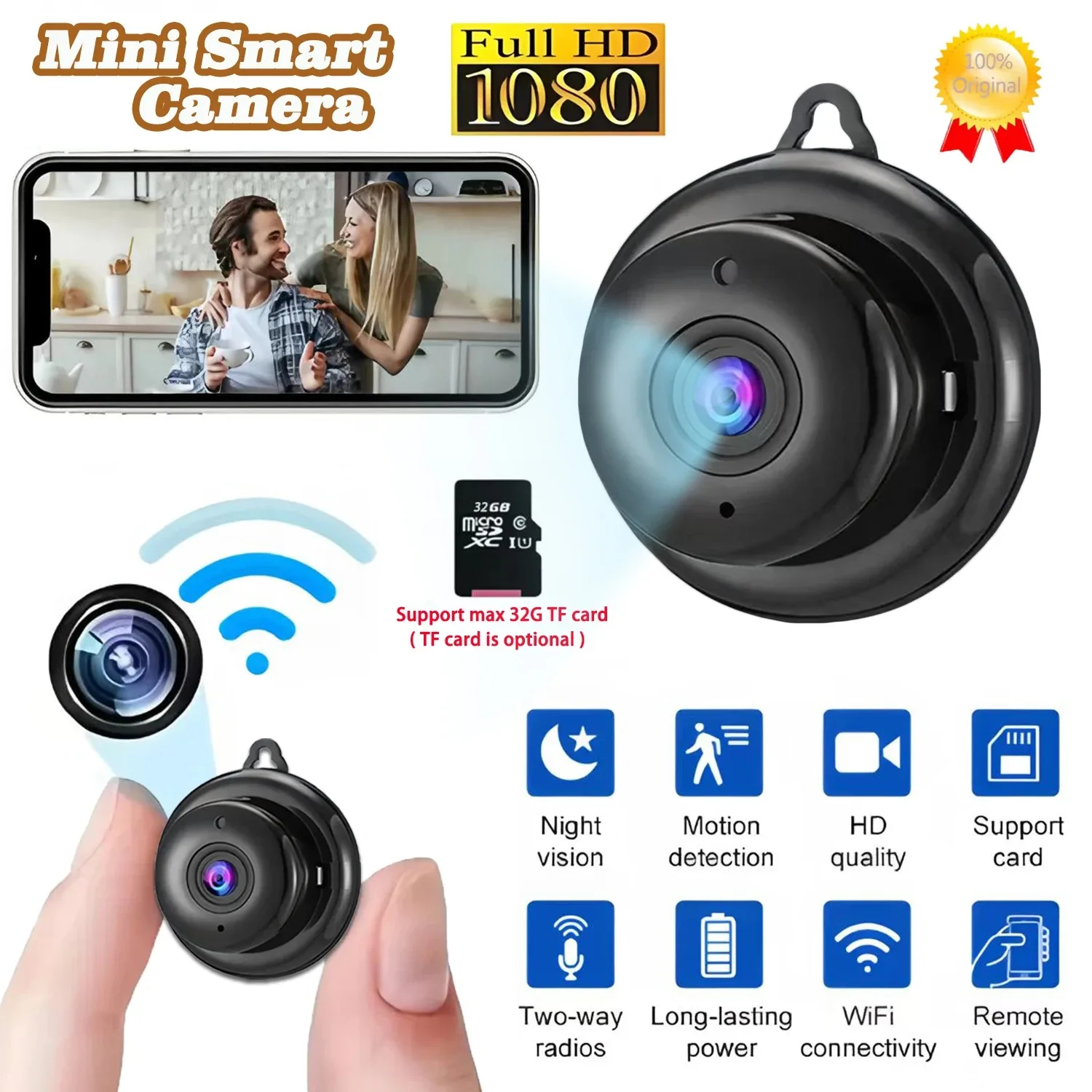 Mini Wifi 1080P Camera Wireless CCTV Infrared Night Vision Motion Detection 2-Way video Motion Tracker Home Security Drop Ship
Mini Wifi 1080P Camera Wireless CCTV Infrared Night Vision Motion Detection 2-Way video Motion Tracker Home Security Drop Ship