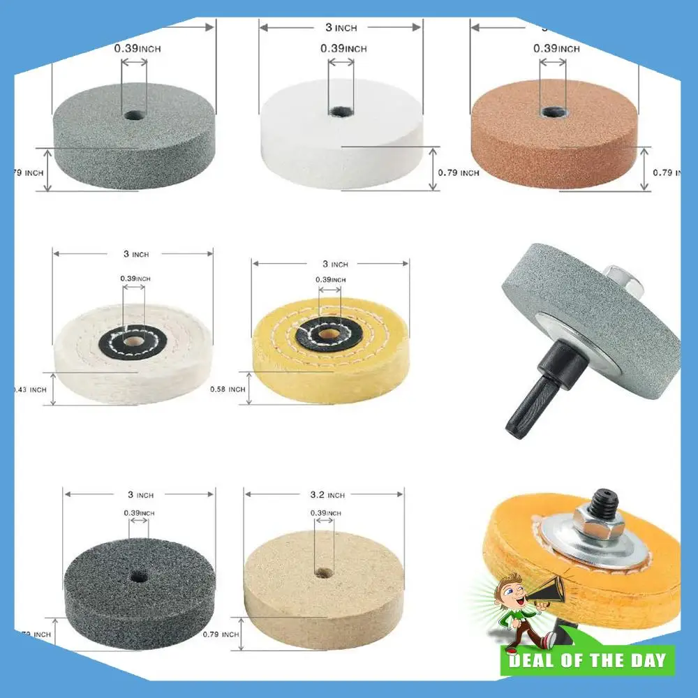24-Hour Delivery Buffing Polishing Wheel Kit 3 Inch,For Bench Buffer/Bench Grinder,Buffing Wheel Hole 3/8 Inch,Drill Arbor Adapt
24-Hour Delivery Buffing Polishing Wheel Kit 3 Inch,For Bench Buffer/Bench Grinder,Buffing Wheel Hole 3/8 Inch,Drill Arbor Adapt