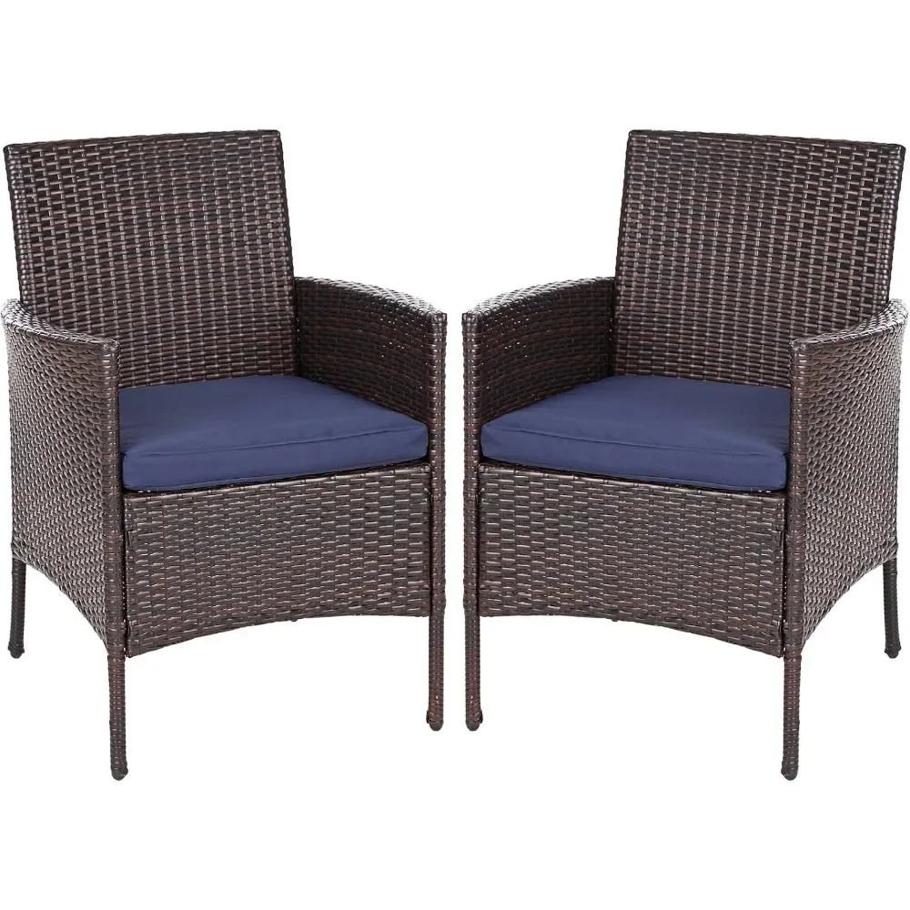 A set of 2 terrace chairs, 2 all-weather rattan outdoor dining chairs with seat cushions
A set of 2 terrace chairs, 2 all-weather rattan outdoor dining chairs with seat cushions