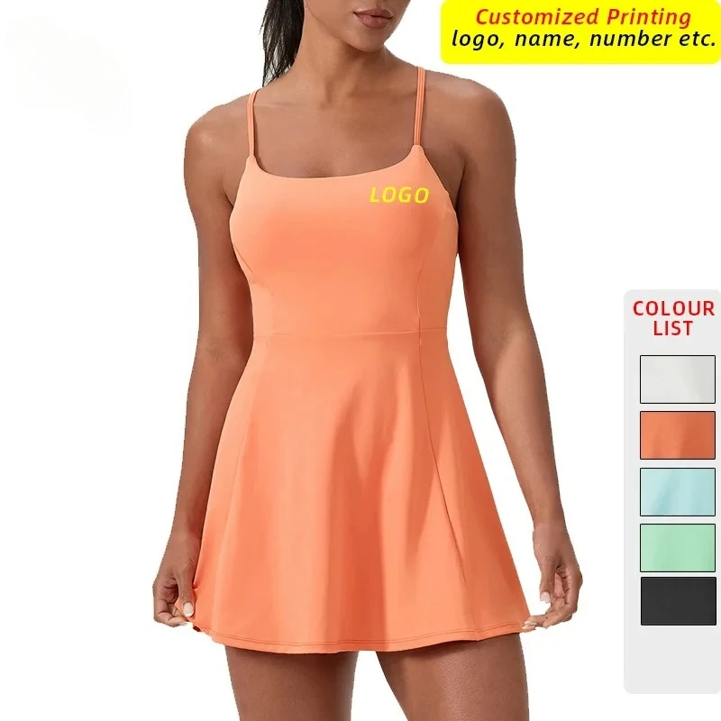 Customize LOGO Tennis Dress Women With Removable Pad Sleeveless Golf Sport Skirts Quick Dry Running Badminton Fitness Dresses
Customize LOGO Tennis Dress Women With Removable Pad Sleeveless Golf Sport Skirts Quick Dry Running Badminton Fitness Dresses