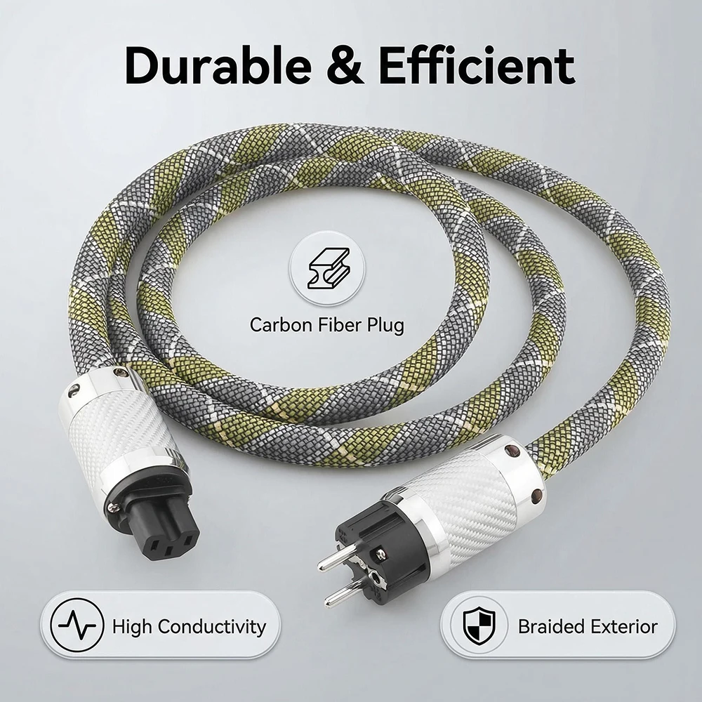 HIFI high-end 8N OCC single crystal copper US/EU with carbon fiber connector plug for power amplifier power cord
HIFI high-end 8N OCC single crystal copper US/EU with carbon fiber connector plug for power amplifier power cord