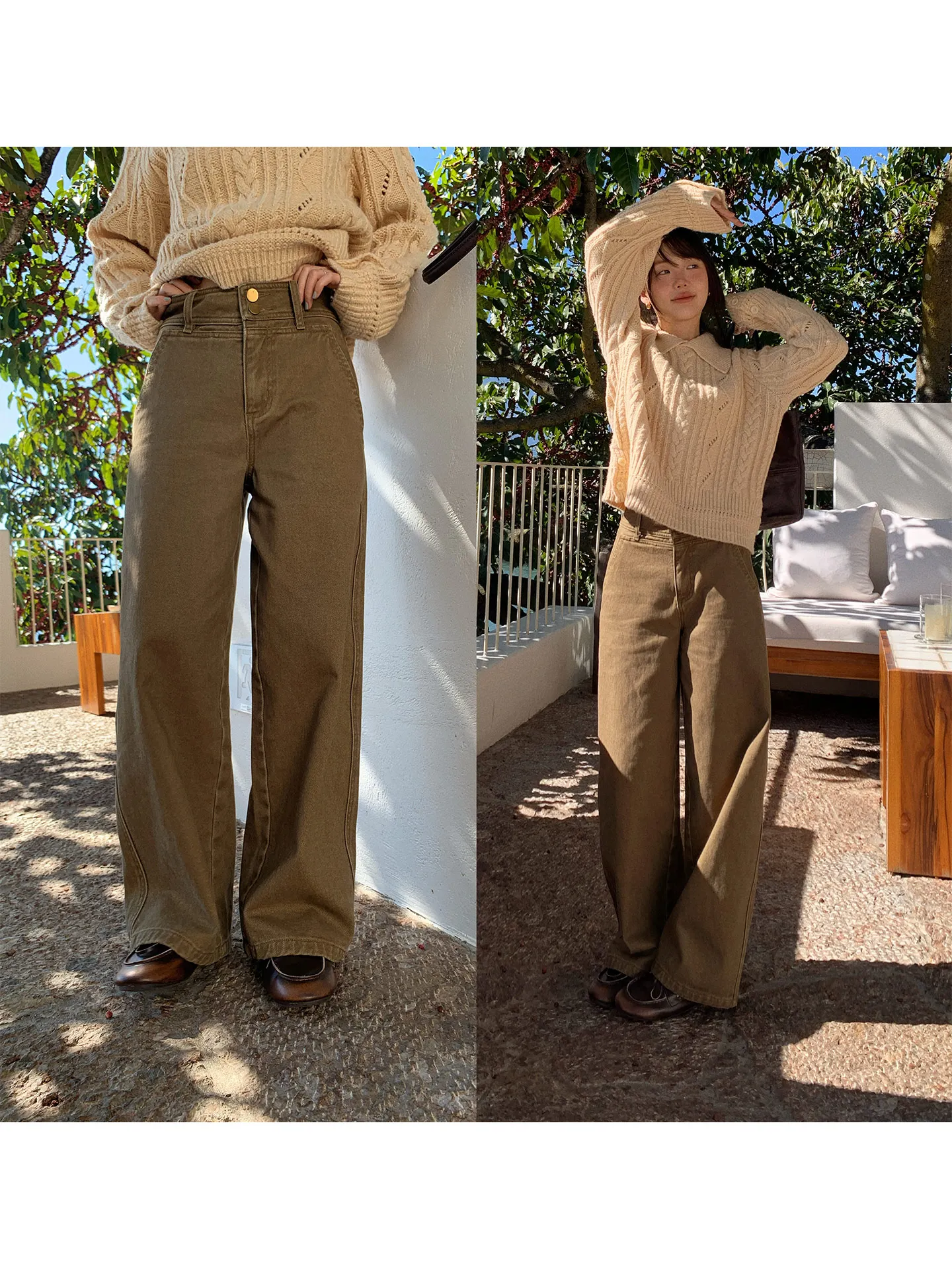 Fce Lined Casual Workwear Pants Women's High Waist Wide Leg Jeans Versatile Comfortable Winter Trousers Korean Sle
Fce Lined Casual Workwear Pants Women's High Waist Wide Leg Jeans Versatile Comfortable Winter Trousers Korean Sle