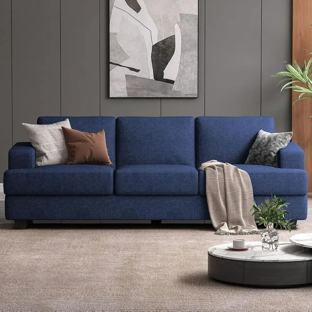 89 Extra Deep Seating 3-Seat Sofa, Oversized Living Room Couch, Comfortable Armrests, Easy Assembly, Blue
89 Extra Deep Seating 3-Seat Sofa, Oversized Living Room Couch, Comfortable Armrests, Easy Assembly, Blue