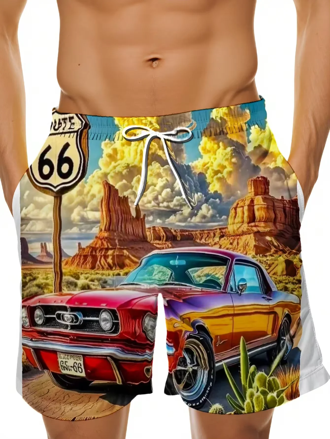 Classic Mustang Car Desert Landscape Print Men's Swim Trunks Beach Shorts Summer Wear
Classic Mustang Car Desert Landscape Print Men's Swim Trunks Beach Shorts Summer Wear