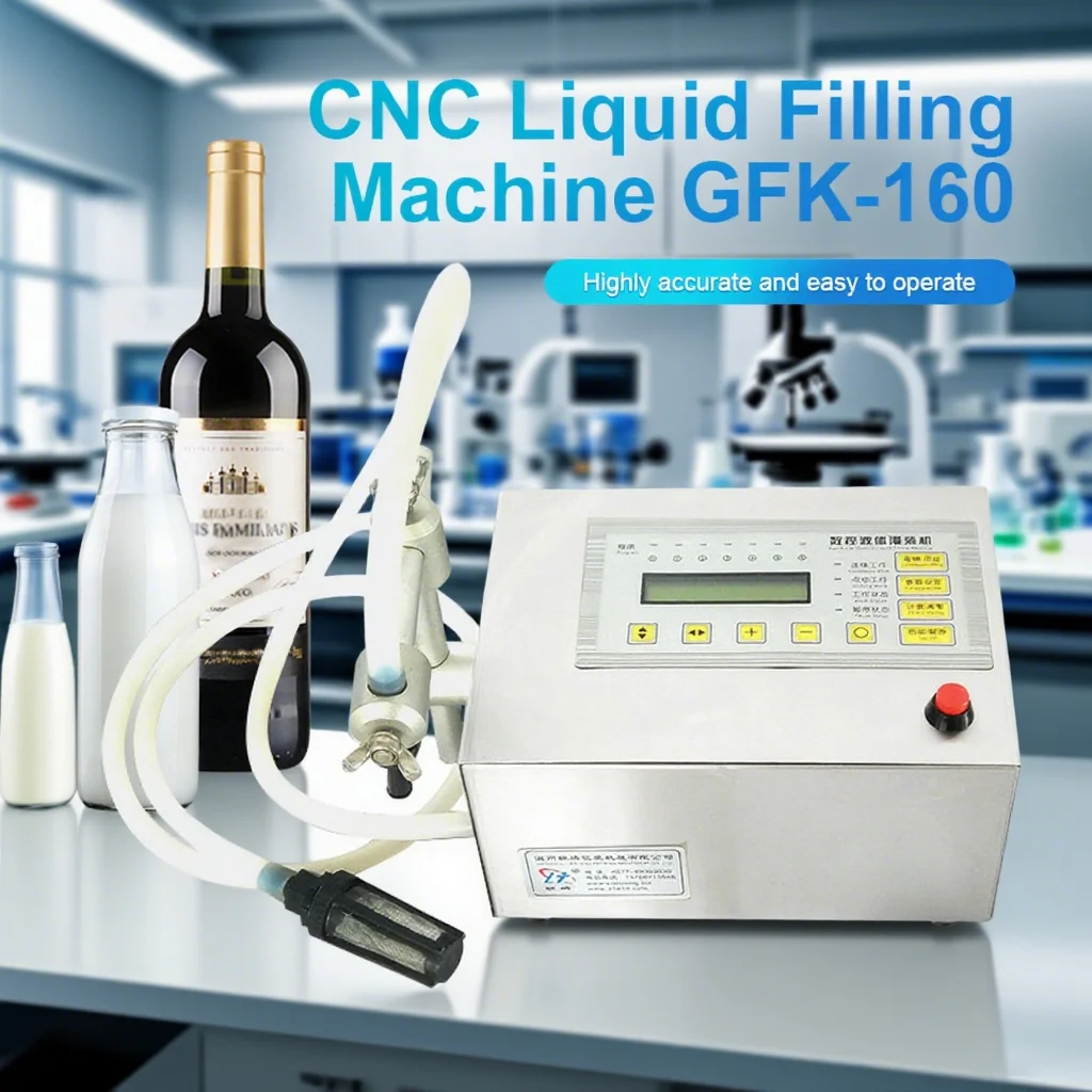 Digital Control Liquid Filling Machine 5-3500 ml GFK160 Drink Cosmetics Beverage Perfume Juice Milk Small Bottle Filler
Digital Control Liquid Filling Machine 5-3500 ml GFK160 Drink Cosmetics Beverage Perfume Juice Milk Small Bottle Filler