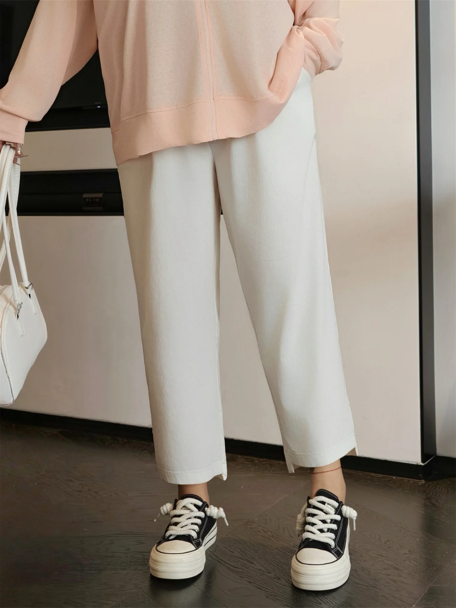 High Waist Straight Leg Pants plus Size Women's Fashion Slimming Nine Points Casual Commute Style Ageless Trendy Trousers
High Waist Straight Leg Pants plus Size Women's Fashion Slimming Nine Points Casual Commute Style Ageless Trendy Trousers