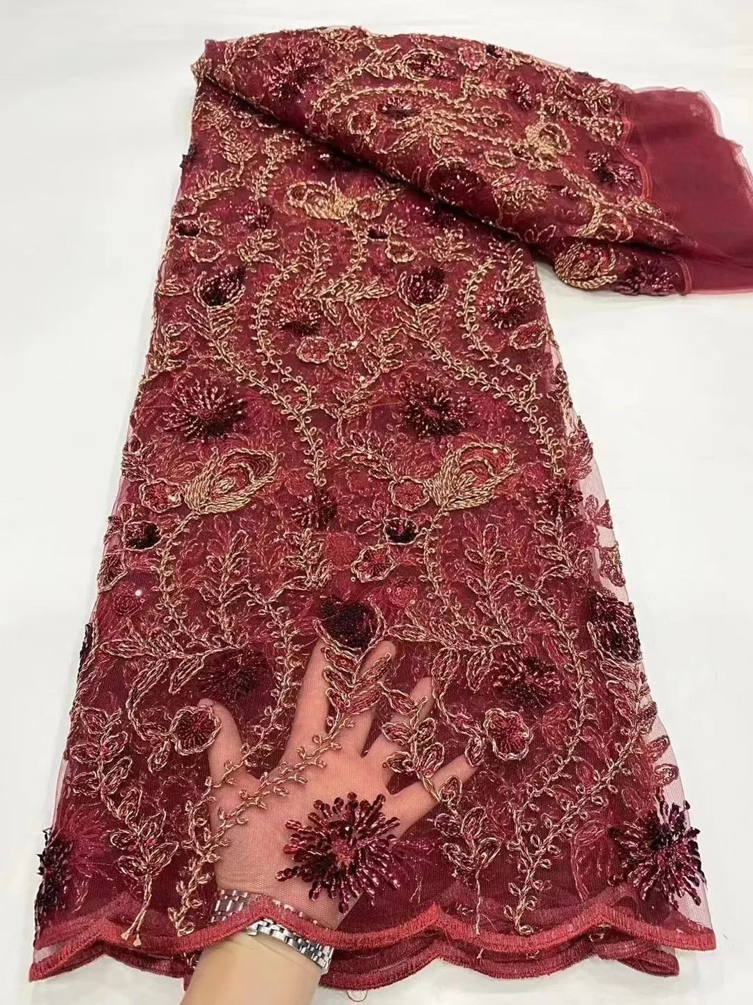 Nigerian Sequins Lace Fabric 2024 High Quality African Lace French Tulle Sequins Embroidery Lace Fabrics For Wedding Party Dress
Nigerian Sequins Lace Fabric 2024 High Quality African Lace French Tulle Sequins Embroidery Lace Fabrics For Wedding Party Dress