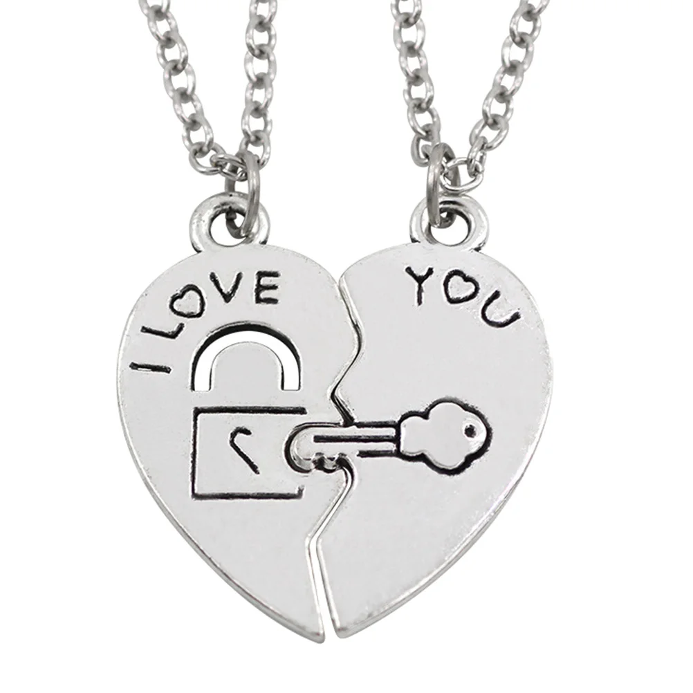 Couples Necklace Letter Heart Pendant I LOVE YOU Key Lock Design Silver Color Valentine Gift Corrosion Resistant Long Lasting
Couples Necklace Letter Heart Pendant I LOVE YOU Key Lock Design Silver Color Valentine Gift Corrosion Resistant Long Lasting