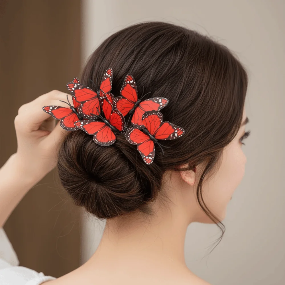3D Butterfly Hair Comb Portable Metal Comb Butterfly Hairbrush Decorative Colorful Butterfly Headpiece Women's Hair Accessories
3D Butterfly Hair Comb Portable Metal Comb Butterfly Hairbrush Decorative Colorful Butterfly Headpiece Women's Hair Accessories
