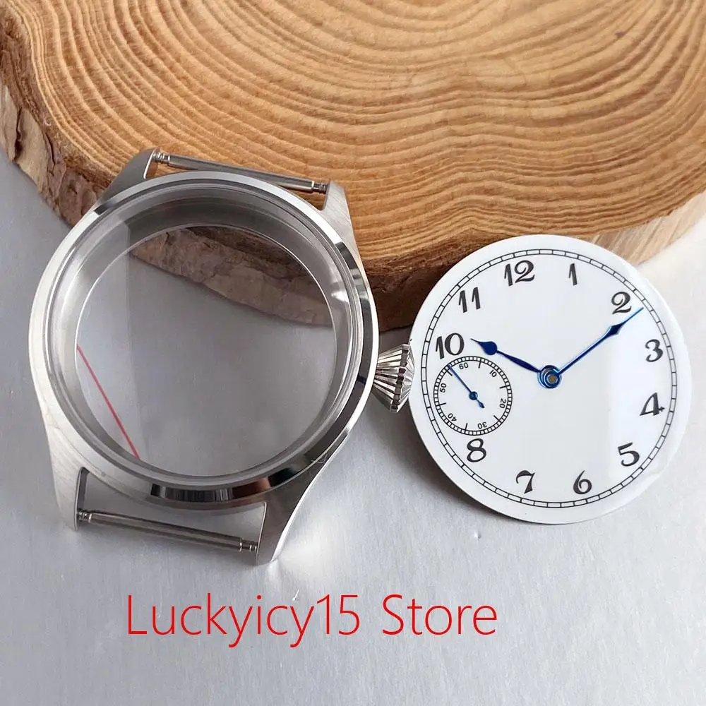 42mm Stainless Steel Watch Case White Dial Hands Suit Sapphire Crystal for ST3600 ETA 6497 Movt Men Mechanical Watch Parts
42mm Stainless Steel Watch Case White Dial Hands Suit Sapphire Crystal for ST3600 ETA 6497 Movt Men Mechanical Watch Parts