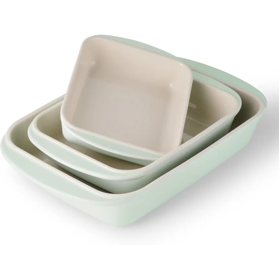 Mae 3Piece Ceramic Porcelain Baking Pans Set Non Stick Casserole Dishes for Oven Rectangular Bakeware for Lasagna Cakes and Loa
Mae 3Piece Ceramic Porcelain Baking Pans Set Non Stick Casserole Dishes for Oven Rectangular Bakeware for Lasagna Cakes and Loa