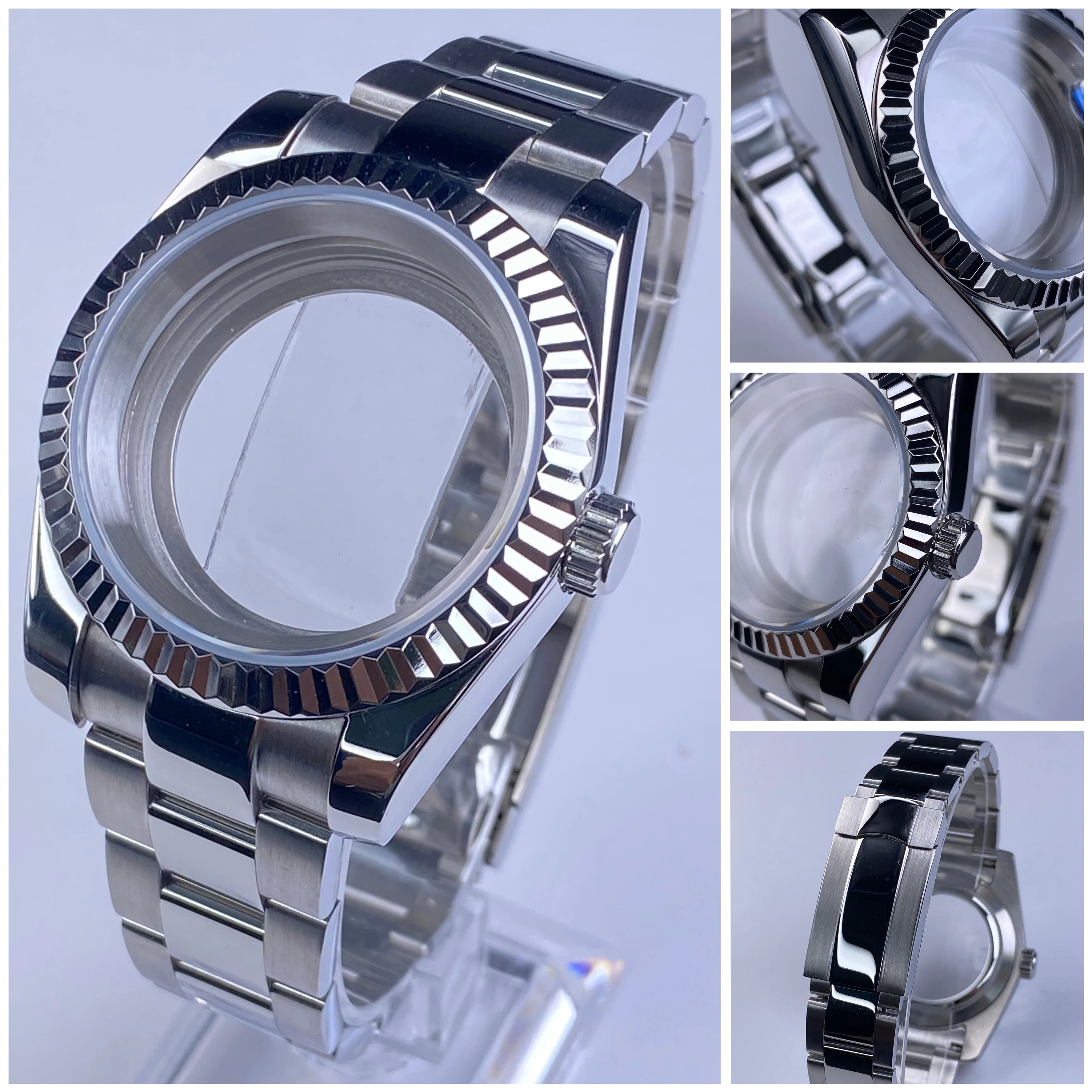 39mm/36mm NH35 watch case with Stainless Steel sapphire glass mirror suitable for 20mm Oyster watch strap NH35 NH34 movement
39mm/36mm NH35 watch case with Stainless Steel sapphire glass mirror suitable for 20mm Oyster watch strap NH35 NH34 movement