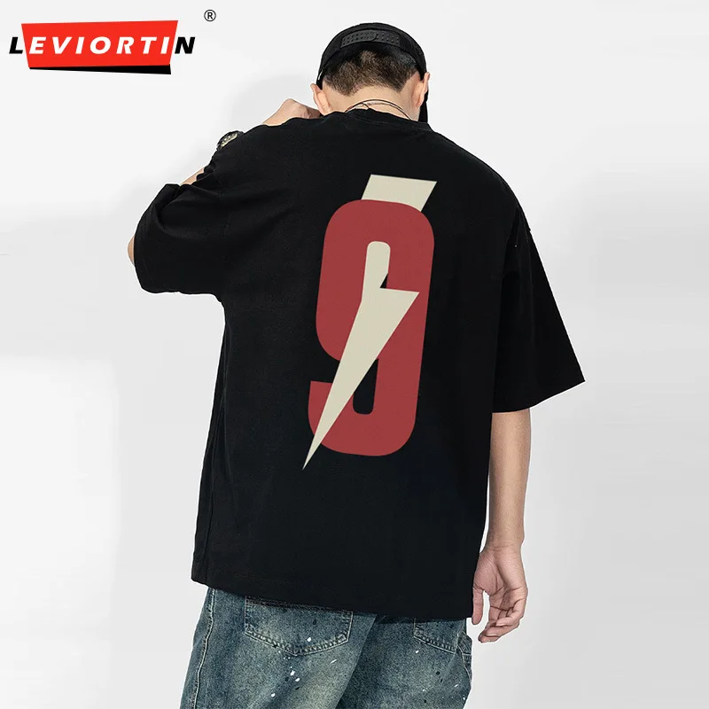 High Street Small Neckline Short Sleeved T-shirt Men's Lightning Printed Pure Cotton Oversize Tee Shirt Couple Clothing
High Street Small Neckline Short Sleeved T-shirt Men's Lightning Printed Pure Cotton Oversize Tee Shirt Couple Clothing