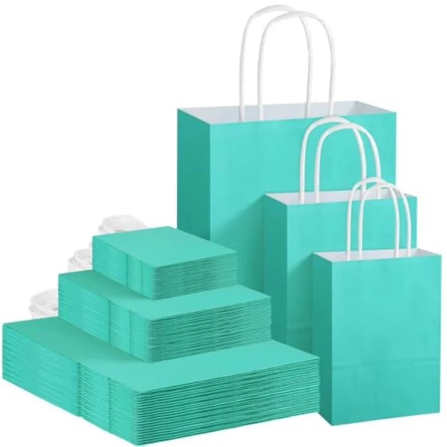 144 Pieces Gift Bags with Handles Assorted Sizes Mint Turquoise Paper Goodie Bags Bulk Party Favor Bags Supplies Baby Shower Bi
144 Pieces Gift Bags with Handles Assorted Sizes Mint Turquoise Paper Goodie Bags Bulk Party Favor Bags Supplies Baby Shower Bi
