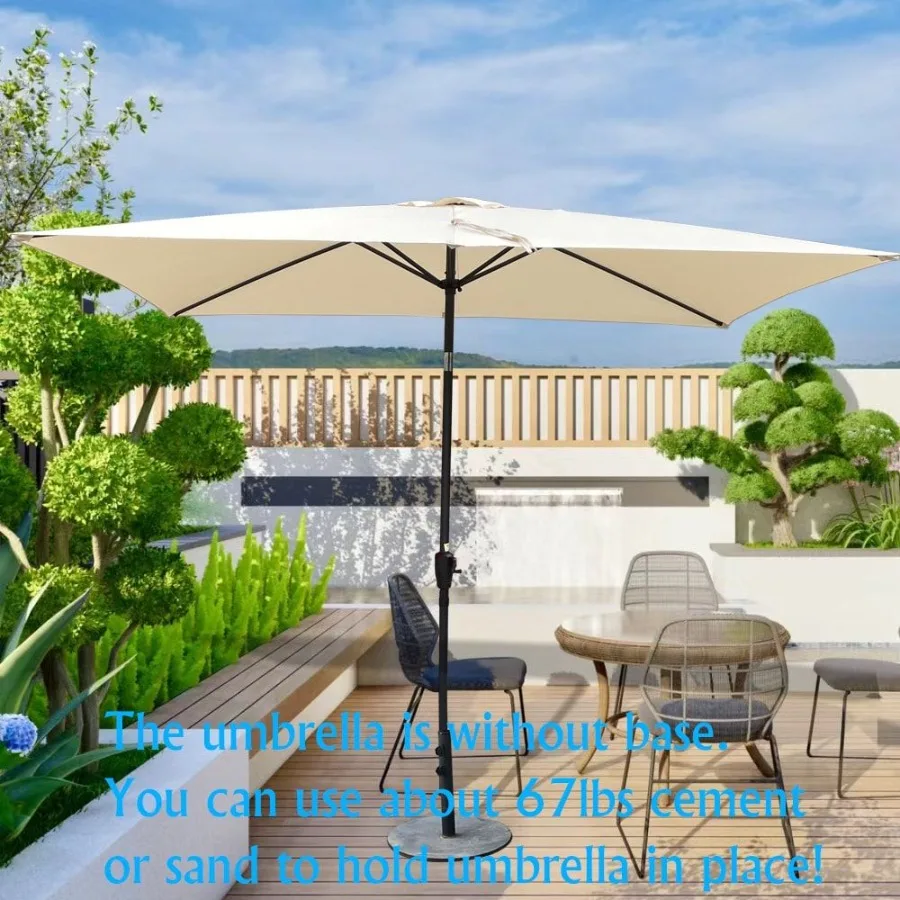 6 x 9ft Patio Umbrella Outdoor Waterproof Umbrella with Crank and Push Button Tilt without flap for Garden Backyard Pool Swimmi
6 x 9ft Patio Umbrella Outdoor Waterproof Umbrella with Crank and Push Button Tilt without flap for Garden Backyard Pool Swimmi