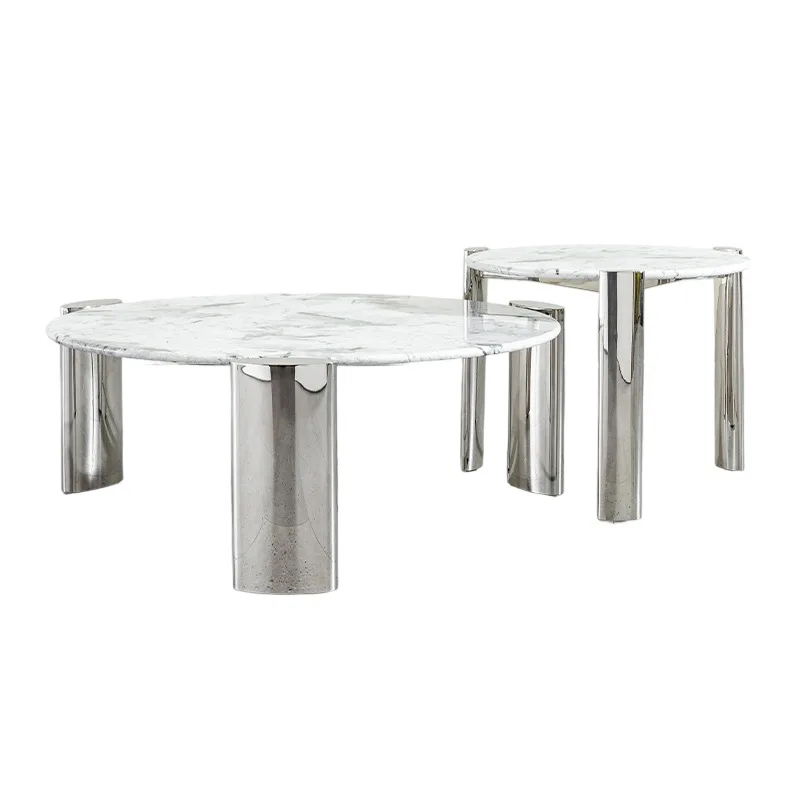 Light luxury ins marble coffee table combination round home living room small apartment modern stainless steel side table
Light luxury ins marble coffee table combination round home living room small apartment modern stainless steel side table