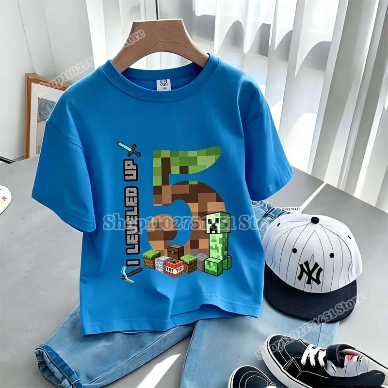 Pixel Block T-shirt Children's Clothing Creeper Kids Clothes Summer Tops Short Sleeve Boys Girls Sport Cotton Tees Bule Green
Pixel Block T-shirt Children's Clothing Creeper Kids Clothes Summer Tops Short Sleeve Boys Girls Sport Cotton Tees Bule Green