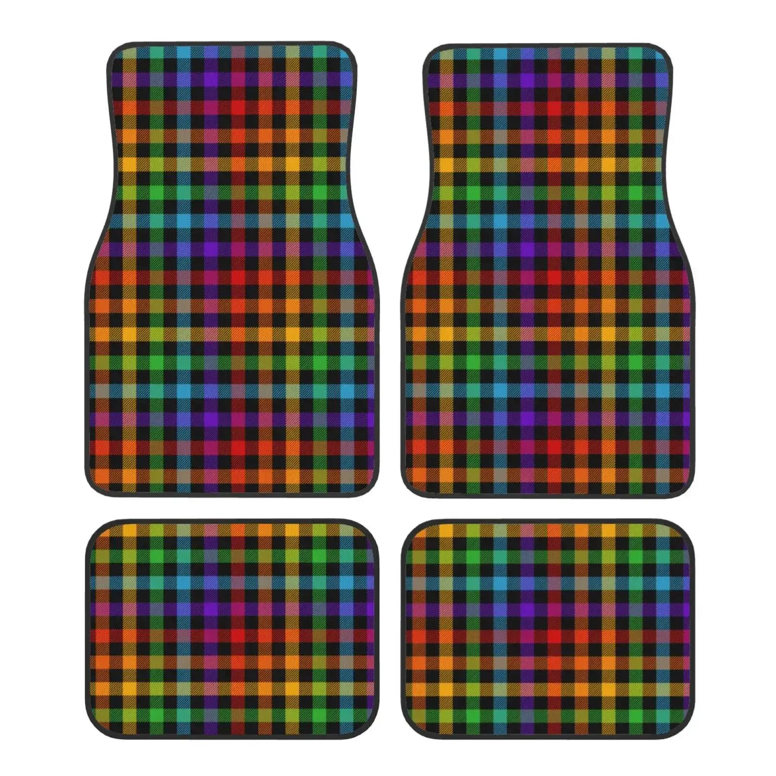 Colorful Checkered Pattern Car Floor Mats Non-Slip Carpets Rugs Front & Rear Car Foot Mats Set of 4 Pcs Auto Accessories Decor
Colorful Checkered Pattern Car Floor Mats Non-Slip Carpets Rugs Front & Rear Car Foot Mats Set of 4 Pcs Auto Accessories Decor