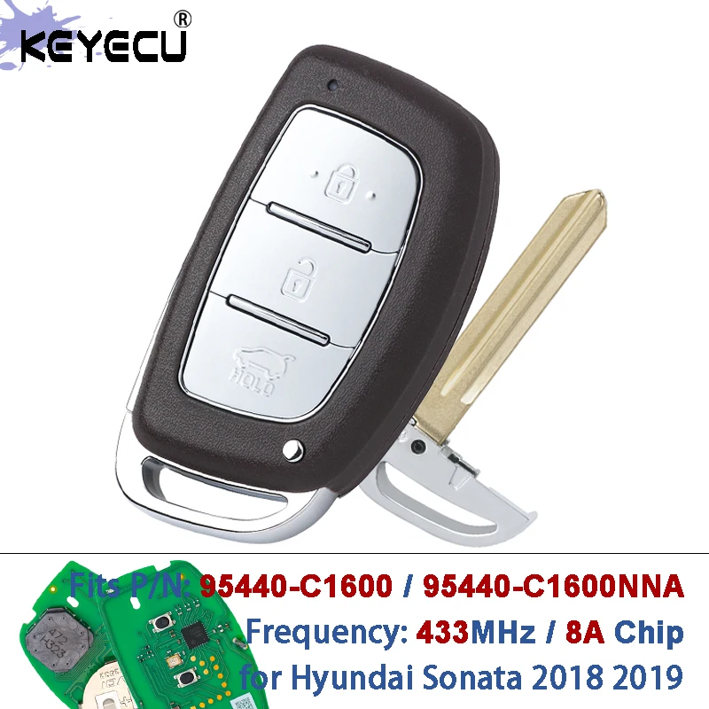 KEYECU P/N: 95440-C1600, 95440-C1600NNA, 433 МГц, 8 А, чип CCAL14LP0120T2, умный дистанционный автомобильный брелок для Hyundai Sonata 2018 2019
KEYECU P/N: 95440-C1600, 95440-C1600NNA, 433 МГц, 8 А, чип CCAL14LP0120T2, умный дистанционный автомобильный брелок для Hyundai Sonata 2018 2019